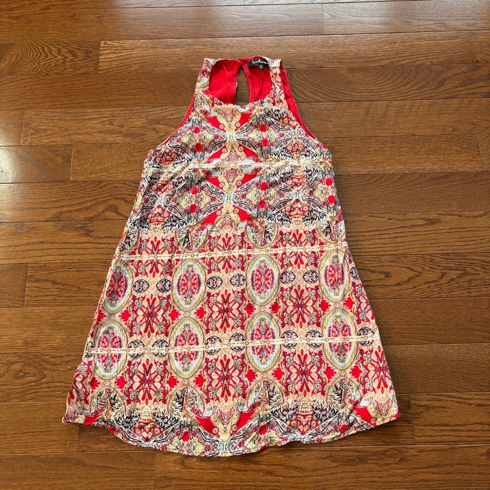 LULUS Design Major Red Print Swing Mini Dress XS